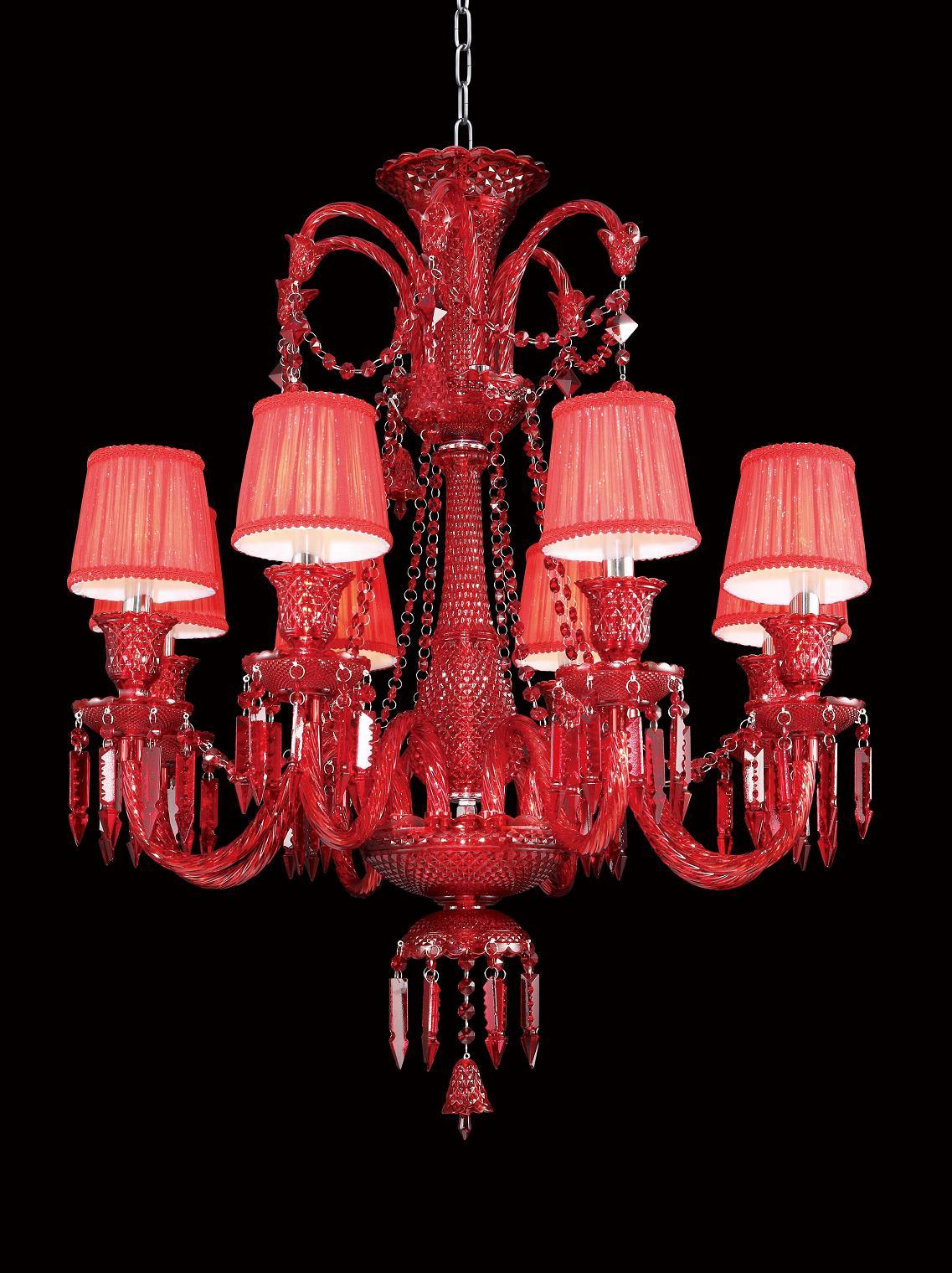 Popular Home Decoration Red Glass Chandelier (KD1308-8)