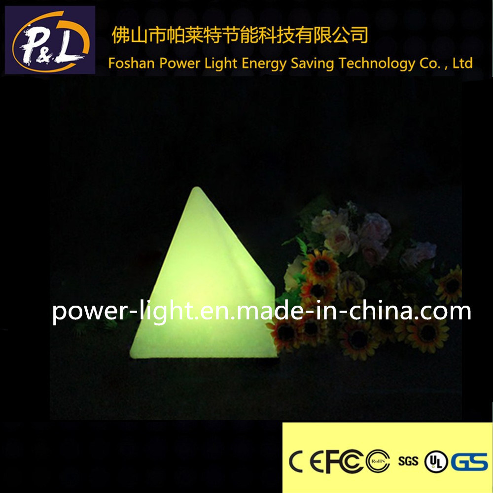 Rechargeable Illuminated Plastic Decoration LED Pyramid Lamp