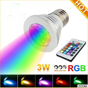 16 Color LED 3W E27 LED RGB Spotlight