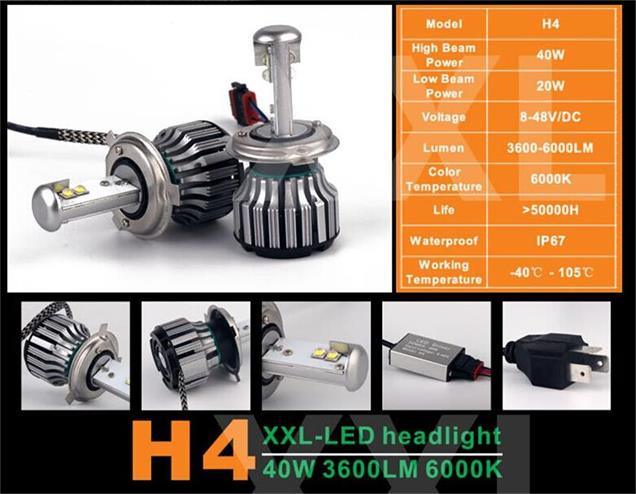 2016 High Power LED Headlight Bulb H7 H1, H3, H4, H7, H8, H11, H13, 9004, 9005, 9006 Car LED