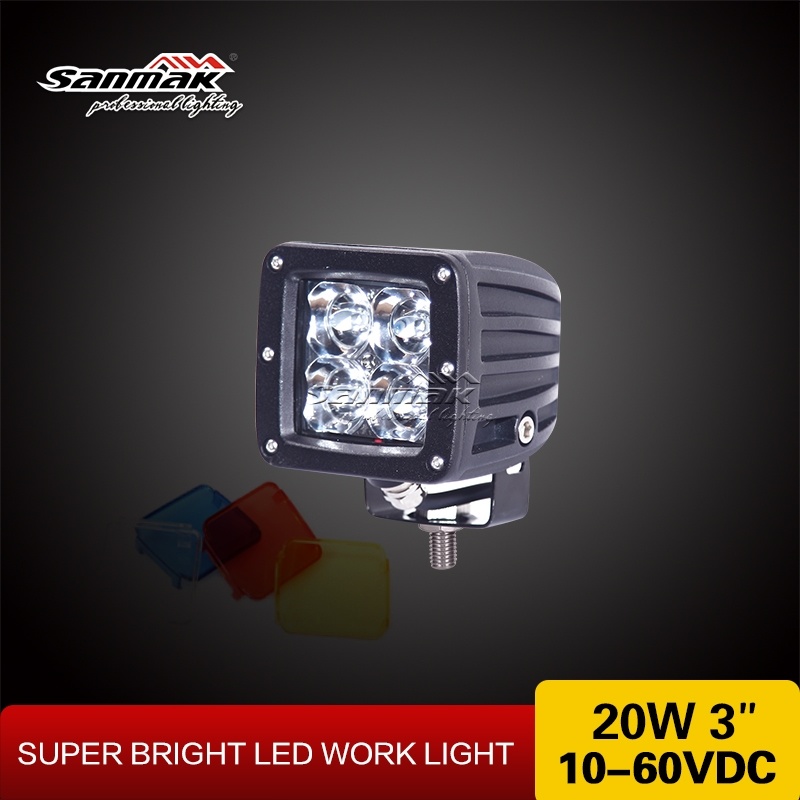 3'' 20W Square Colorful Cover CREE LED Work Light Sm6203b