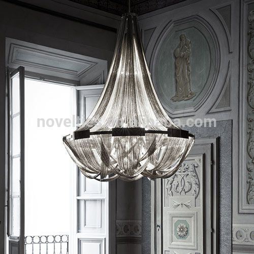 Designer Lamps Popular High Quality Aluminium Chain Ceiling Pendant Chandelier with 3 Color Changeable