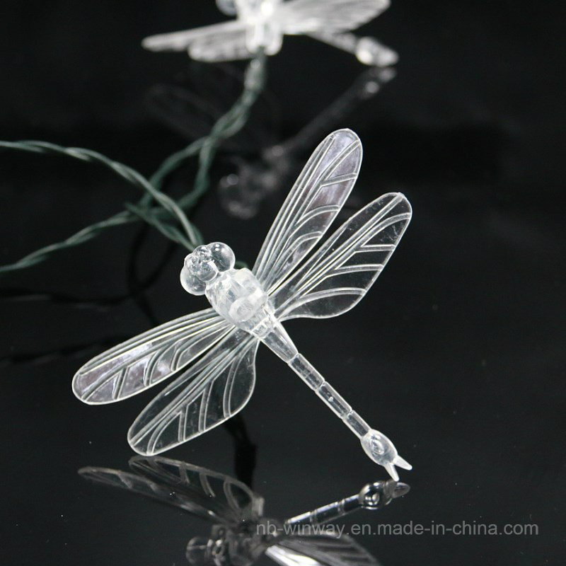 25 Blue LED Dragonfly Solar Powered Fairy Lights