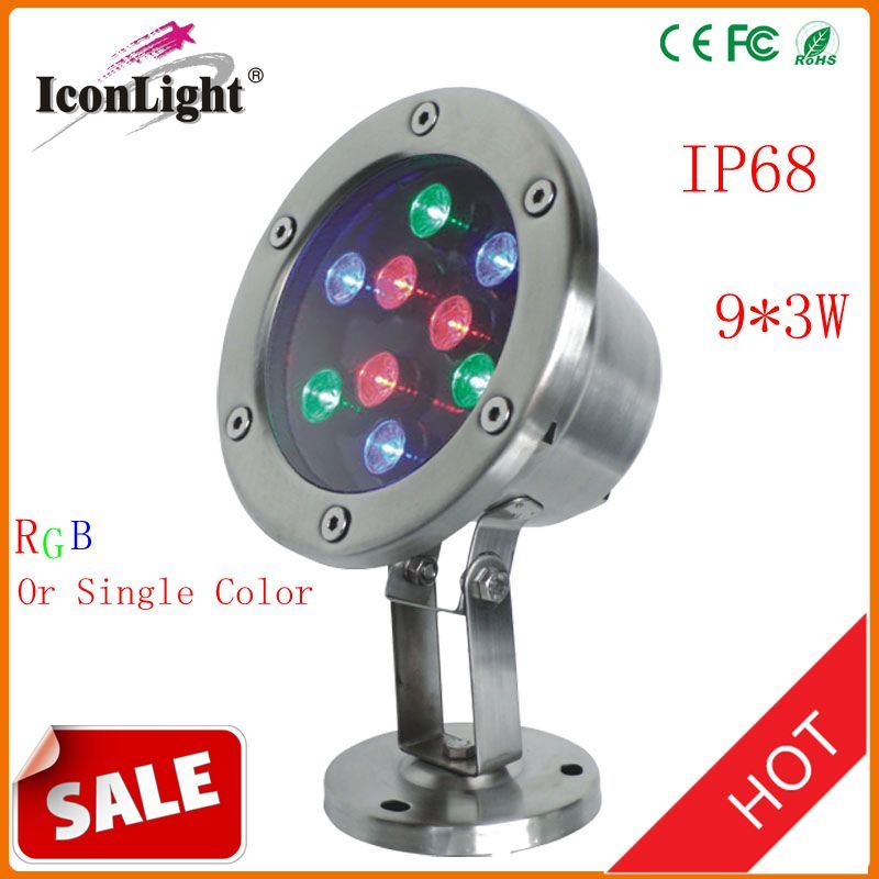 LED Underwater Light 9*3W IP68 Swimming Pool Lamp Waterproof (ICON-C004-9*3W)