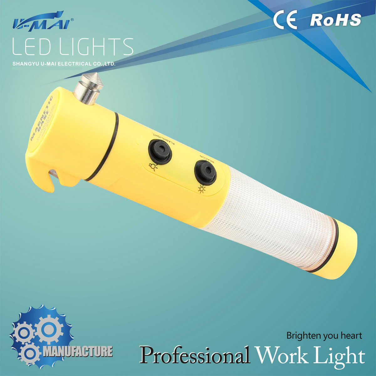 Multifunctional Auto Emergency Flashlight with 9 LED (HL-LA0415)