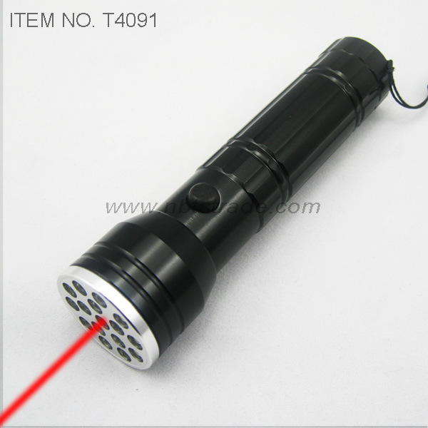 15 LED Flashlight with Laser Pointer (T4091)