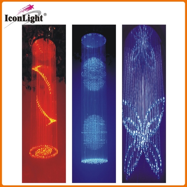 LED Crystal Fiber Optic Wedding Chandelier Ceiling Light (ICON-FC-10)
