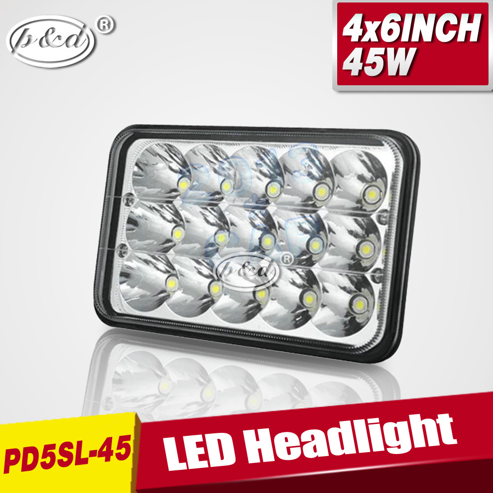 45W Car Replacement Rectangle LED Sealed Beam Headlamp (PD5SL)