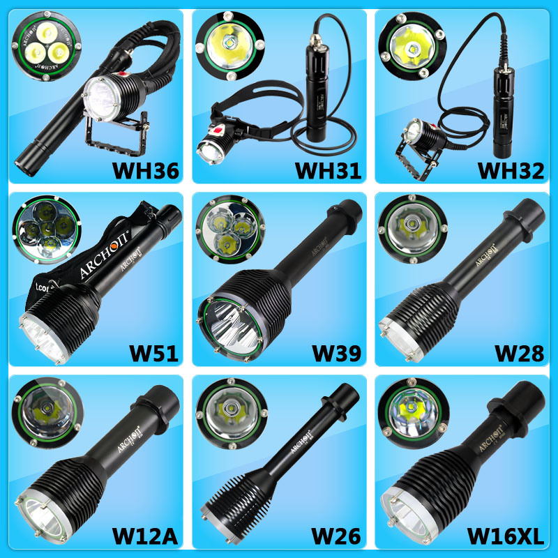 New Diving Flashlight! 26650 Battery Powered Magnetic Switch LED Diving Torch LED Headlight LED Flashlight