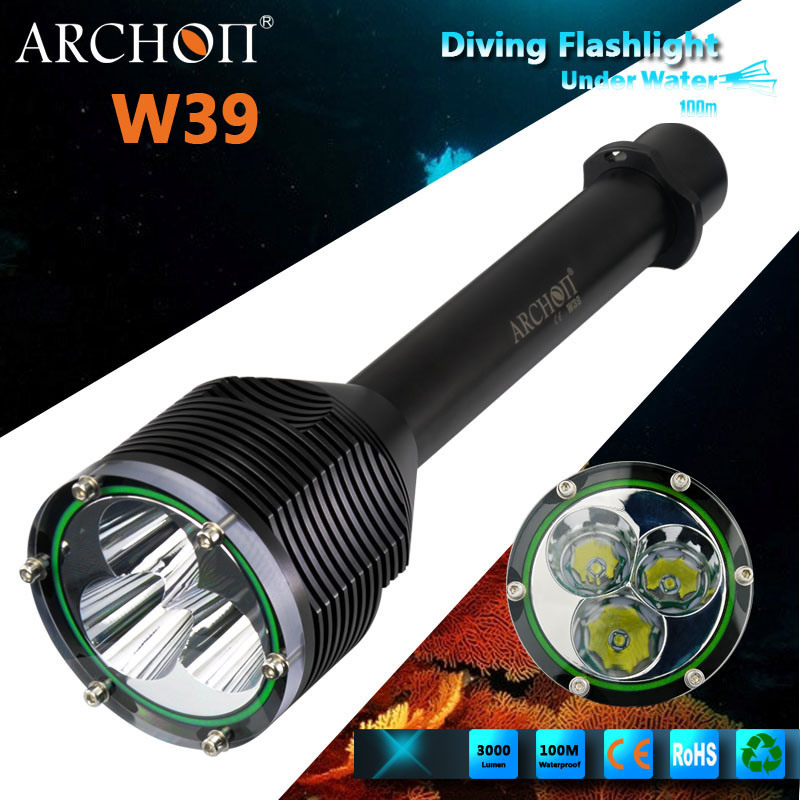 Archon W39 Diving Lamps Max 3000lumens Aluminium Alloy LED Flashlight