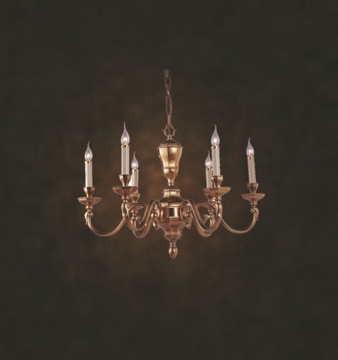 Chandelier / Antique Chandelier with Fabric Shade