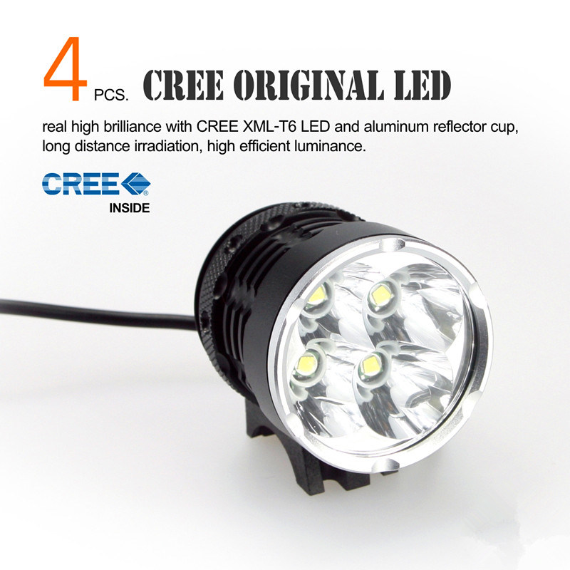 4 PCS CREE LEDs Bicycle Light with 4800 Lumens From China Manufacturer