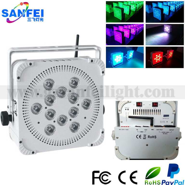 12X10W Indoor 4 In1 RGBW Battery LED Flat PAR (SF-321-4)