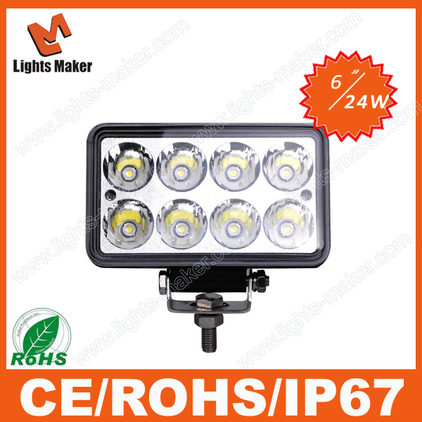 24W Heavy Duty LED Work Lamp Offroad LED Work Lights 4X4 LED Car Light