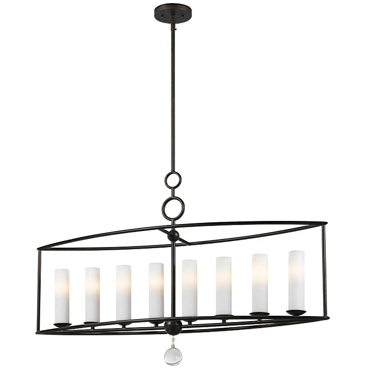 Modern Fashionable Style Glass Shade Linear Chandelier