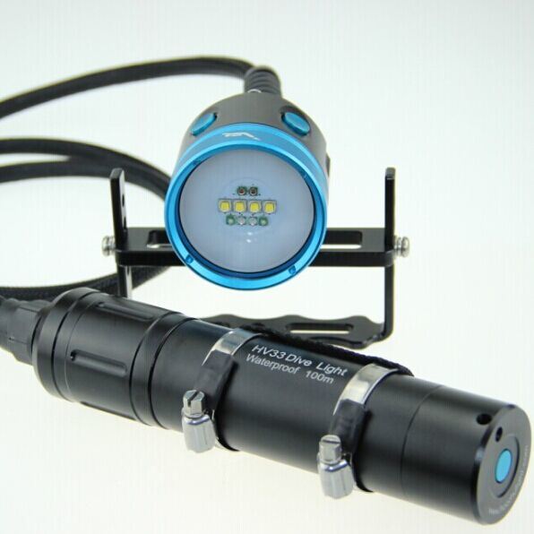 Hoozhu Hv33 Four Color Light Canister Underwater Video Flashlight Max 4000lm Underwater 100m LED Flashlight LED Light Max 4000lm Underwater 100m LED Light