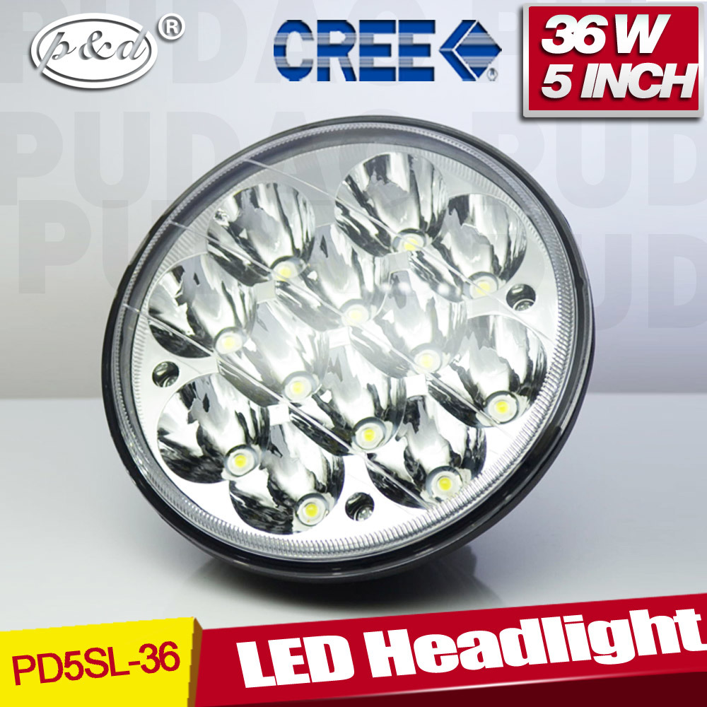 4X4 Truck Waterproof Hi/Low Beam Round 36W 5inch LED Headlamp (PD5SL 36W)