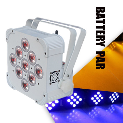 9PCS*15W LED Flat PAR with Battery and Wireless DMX