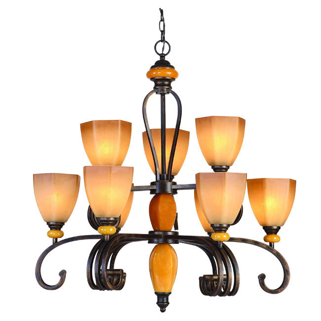 Traditional Rust Color Chandelier (MX1239-3+6)