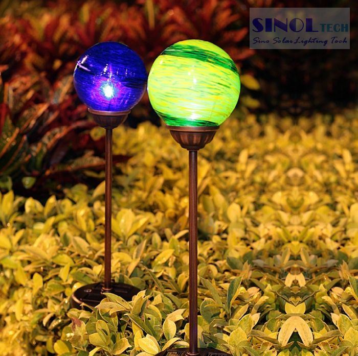 Yellow or Blue Color Solar LED Ground Pin Light Solar Garden Light Solar Lawn Lamp Solar Ball LED Light