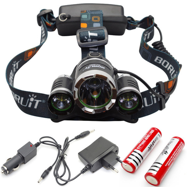 6000lm 3 Cre E Mode T6 Headlamp Rechargeable Headlight LED