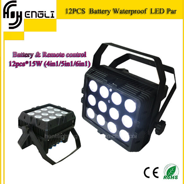 12PCS*15W 6in Battery LED PAR for Stage Party Light (HL-037)