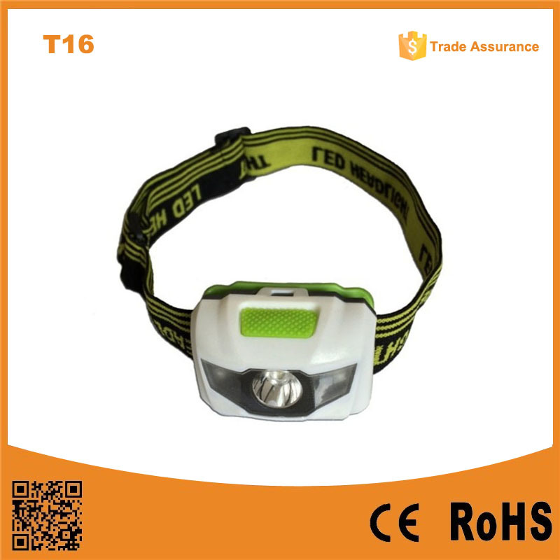 Green/Orange/Grey T16 Multi-Color ABS Material High Power 1W + 2 Red SMD LED 3xaaa LED Headlamp