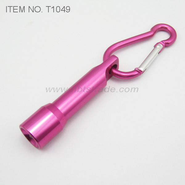 LED Flashlight with Carabiner (T1049)