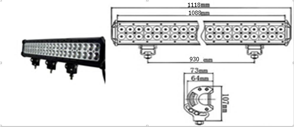 44inch 288W off-Road Vehicle LED Work Light