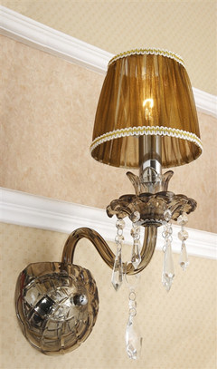 Brown Single Wall Lamp with K9 Crystal