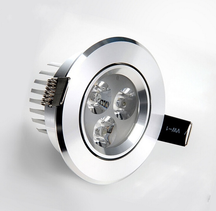 2.52USD 3W Specular Silver Cool White LED Ceiling Light