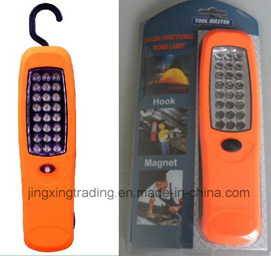 24 Ultra Bright LED Working Light LED Emergency Light with Strong Magnetic Hook (JX-WL024L)