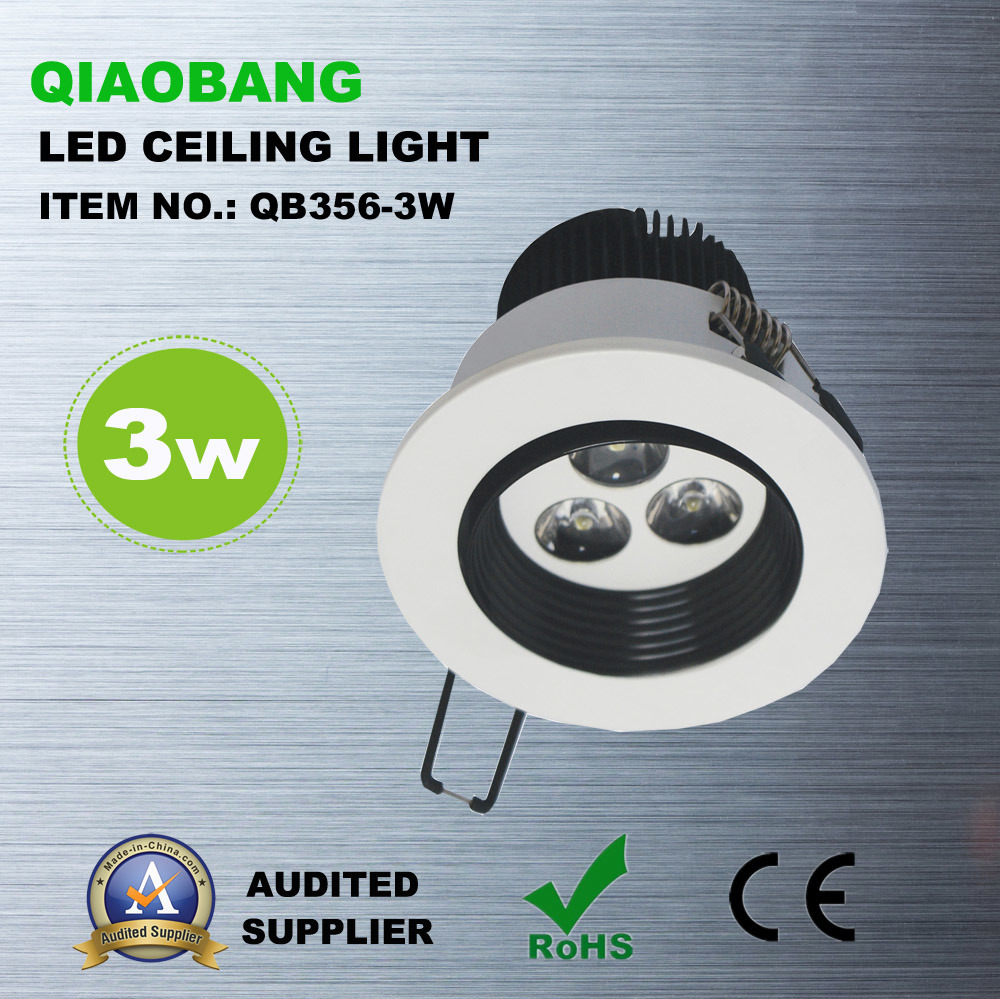 High Quality LED Ceiling Lights with CE RoHS (QB356-3W)