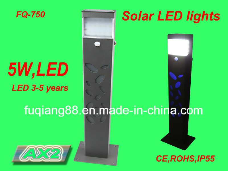 Fq-750 Solar Infrared Sensor Garden Light with Hollow out Design Lawn Lamp Solar LED Light on Flower Bed