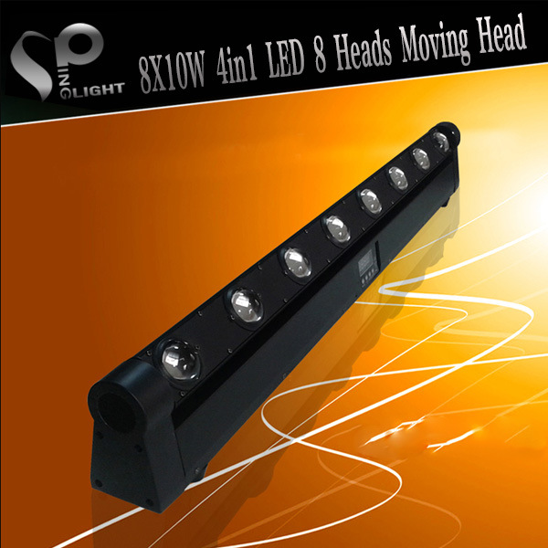 8X10W 4-in-1 LED 8 Heads Moving Head Stage Light
