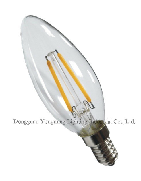 1.5W 35mm Dimming LED Filament Candle Light Bulb (YM-COBC35-1.5W)