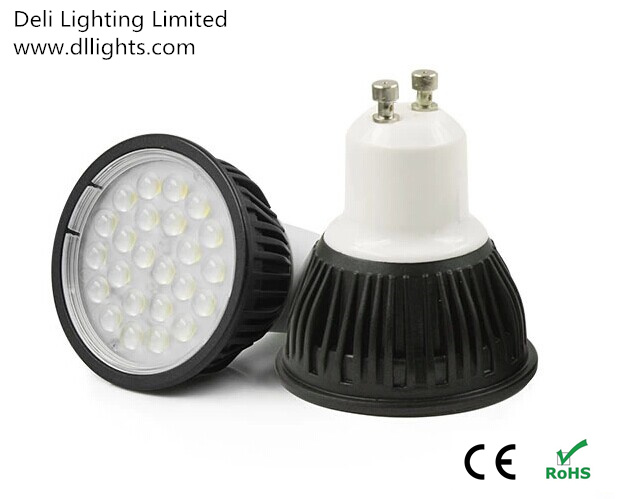 Black 230V GU10 5W SMD2835 LED Spotlight