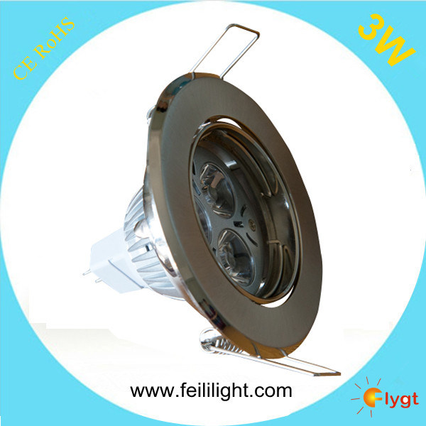 Silver MR16 3W LED Ceiling Light with Spotlight