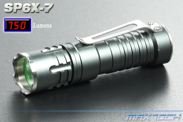 CREE 750LM Super Bright Rechargeabel CR123A Aluminum LED XML T6 Mini LED Flashlight (SP6X-7)