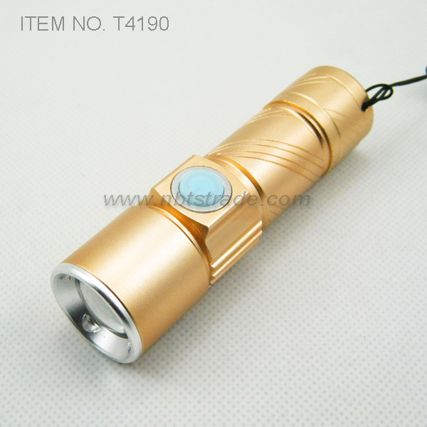 Super Bright USB Rechargeable LED Flashlight (T4190)
