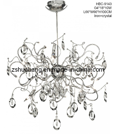 Crystal Drops Set Within Oval Hoops Chandelier (HBC-9143)
