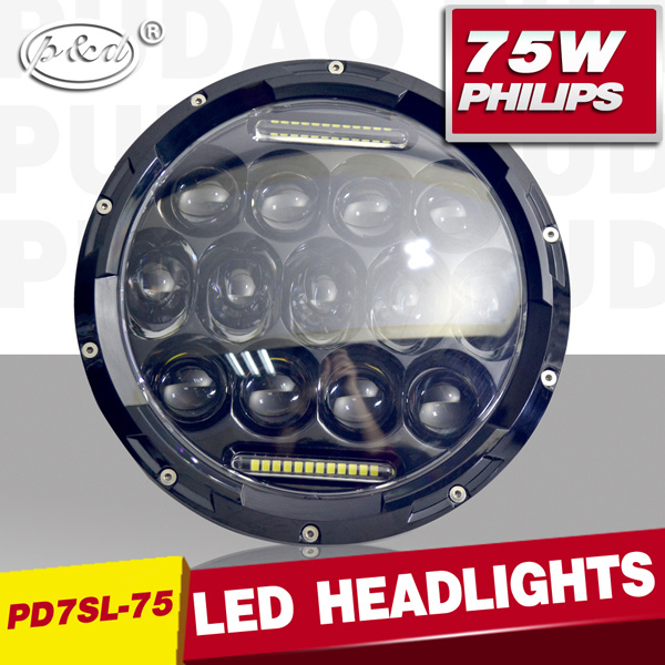 High Power 5690lms New Style High Quality 75W 7inch H4 LED Headlight