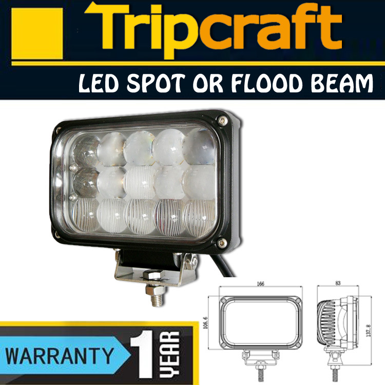 45W LED Work Light, 4X4 Offroad LED Headlight, 4WD Truck ATV LED Driving Light for Jeep (10-30V)