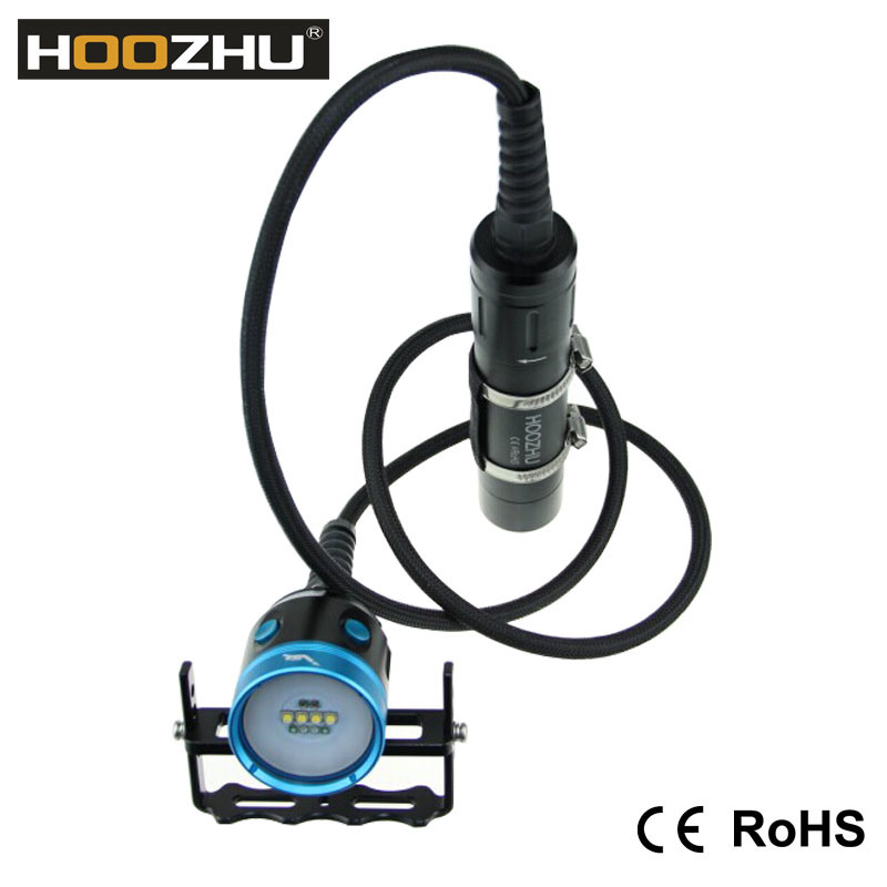 Hoozhu Hv33 Canister Diving Video Light Four Color Light Max 4000lm Underwater 100m Diving Equipment LED Torch