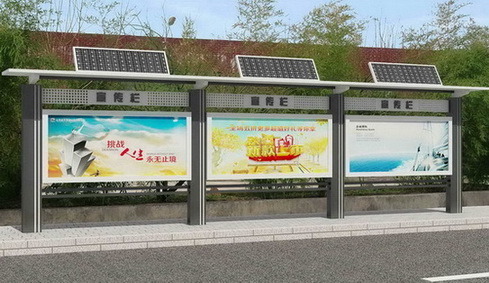 out Dorr Bus Shelter with Solar Panel and LED Light Box