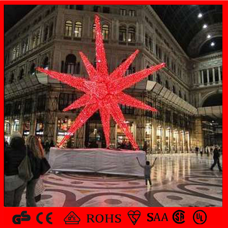Waterproof Outdoor Christmas LED 3D Red Star Decoration Light