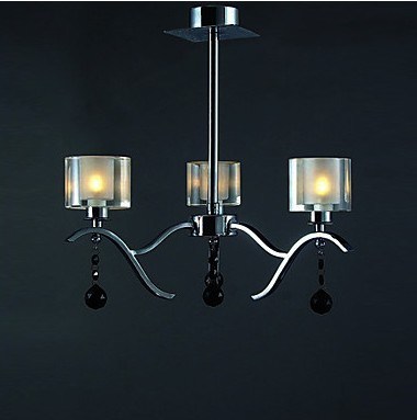 Comtemporary 3 - Light Crystal Chandeliers with Glass Shade G9 Bulb Base (ZW2092-3)