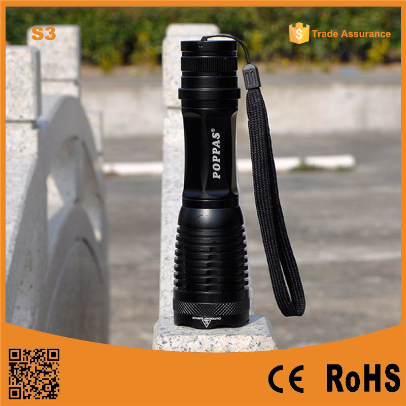 Zoom 450lumens CREE T6 LED Flashlight (POPPAS-S3)