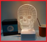 3D LED Creative Night Light Acrylic Wooden Base USB Port Table Lamp