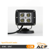 12W IP67 Square Spot Beam LED Work Light for SUV, Jeep, ATV, Boat,